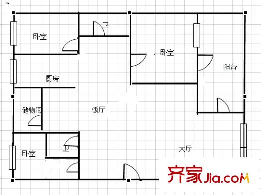东方广场 3室 户型图
