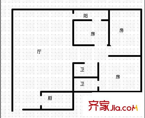 东方广场 3室 户型图