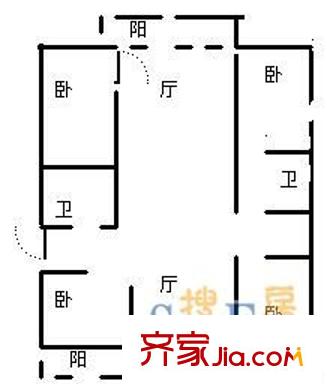 广福小区一期 4室 户型图