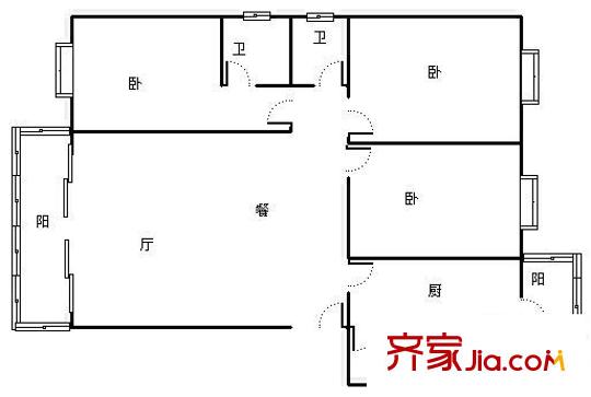 北辰凤凰城 6室 户型图