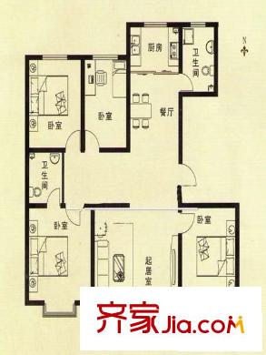 广福小区一期 4室 户型图
