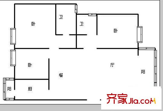 北辰凤凰城 3室 户型图