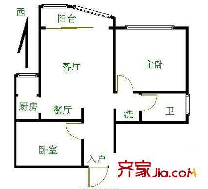 晨光大道 2室 户型图