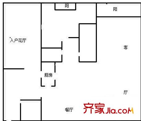 晨光大道 2室 户型图