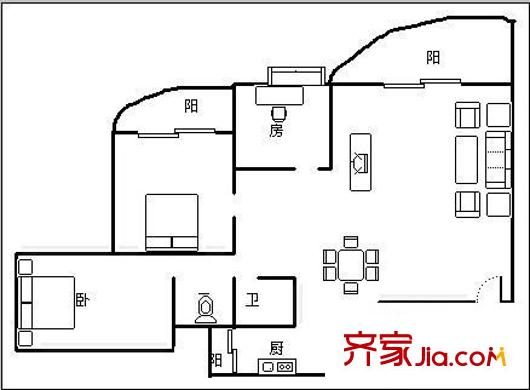晨光大道 3室 户型图
