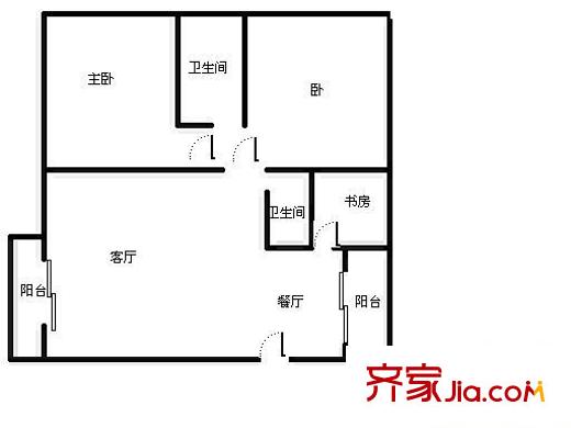 银海山水间 3室 户型图