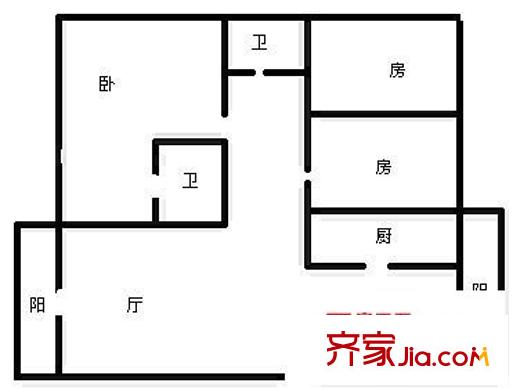银海山水间 3室 户型图
