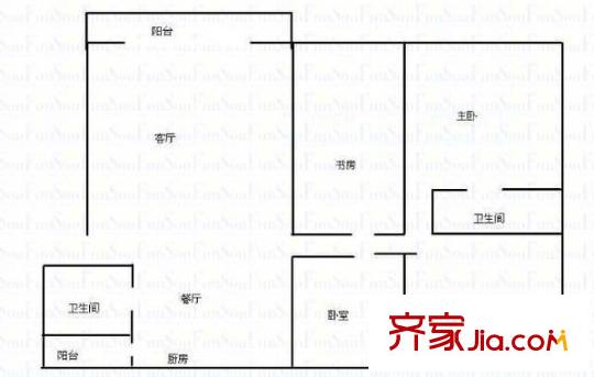 银海山水间 4室 户型图
