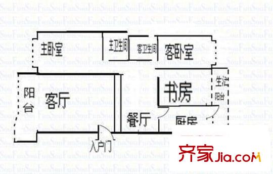 印象首日封 3室 户型图