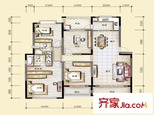 龙江雅苑户型图B-2户型