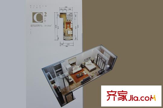金尚俊园尚座C2户型图 1室1厅1卫1厨