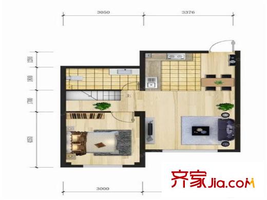 哈东上城1室1厅1卫