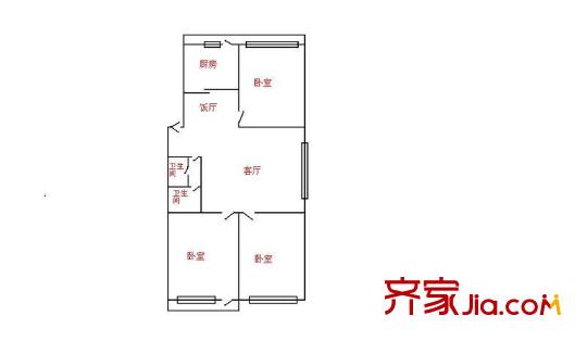 民航小区3室2厅2卫1厨