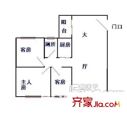 民航小区3室2厅1卫1厨