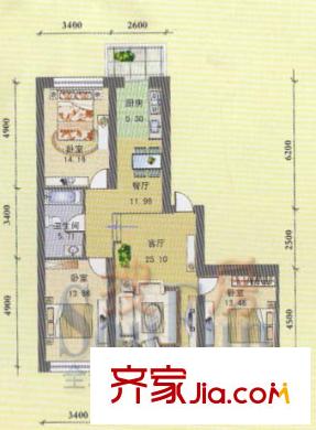 哈尔滨 军安绿色家园 户型图