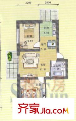 哈尔滨 军安绿色家园 户型图