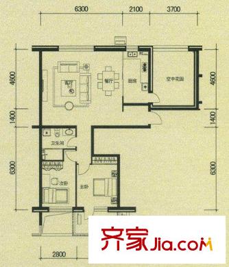 万科新里程户型图巴比伦畅想 2室2厅