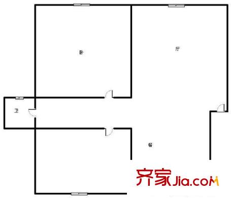 河畔新城一期 2室 户型图