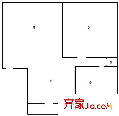 河畔新城一期 3室 户型图