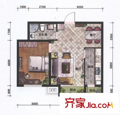 坤泰新界 0室 户型图