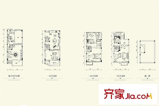上置香岛原墅B2户型 4室3厅4卫1厨