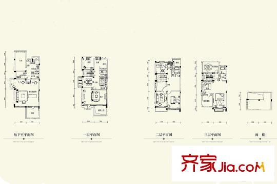 上置香岛原墅A2户型 5室4厅4卫1厨