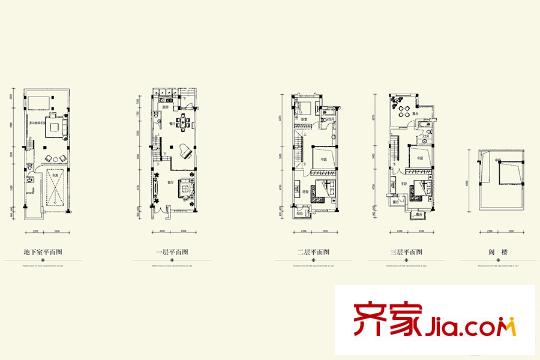 上置香岛原墅C1户型 3室3厅4卫1厨