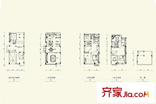 上置香岛原墅A1户型 5室4厅4卫1厨
