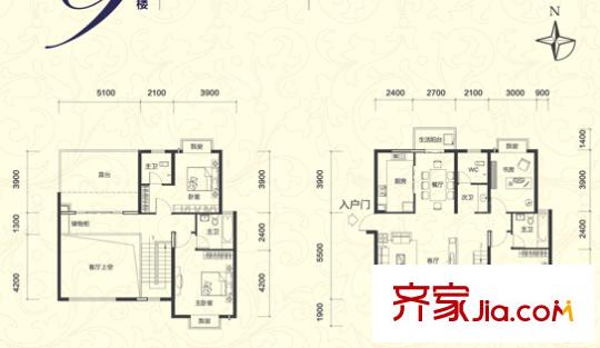 恒祥豪苑户型图15 4室2厅4卫1厨