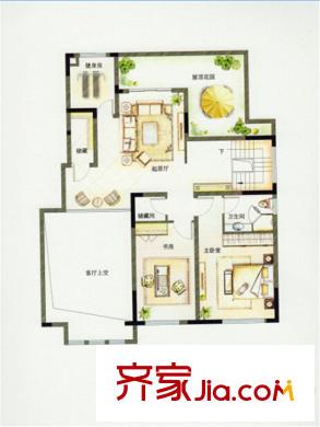 宝德新领域柏悦F户型F1复式层 4室1厅1卫