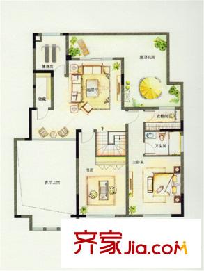 宝德新领域柏悦C户型F1复式层 3室1厅1卫