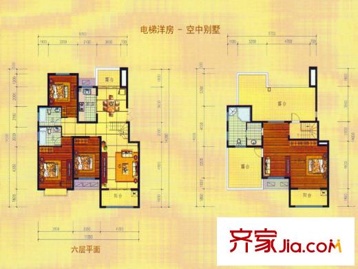 柳溪美庐电梯洋房A-2户型 4室3厅3卫1厨