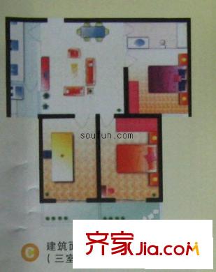 凤城明珠户型图3室2厅2卫1厨