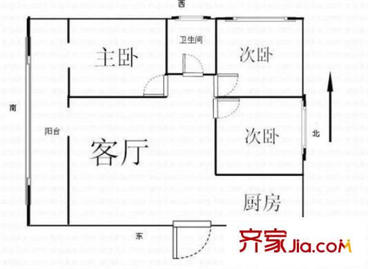 都市绿洲 2室 户型图