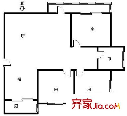 都市绿洲 3室 户型图