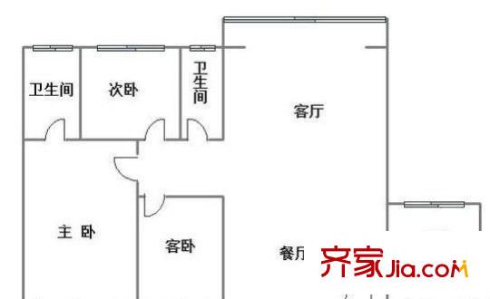 都市绿洲 3室 户型图