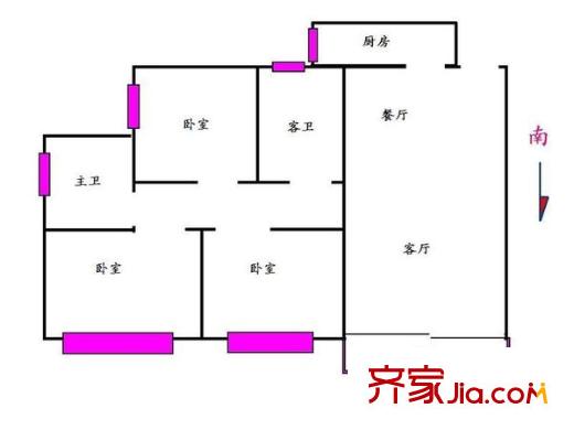 旭景碧泽园 3室 户型图