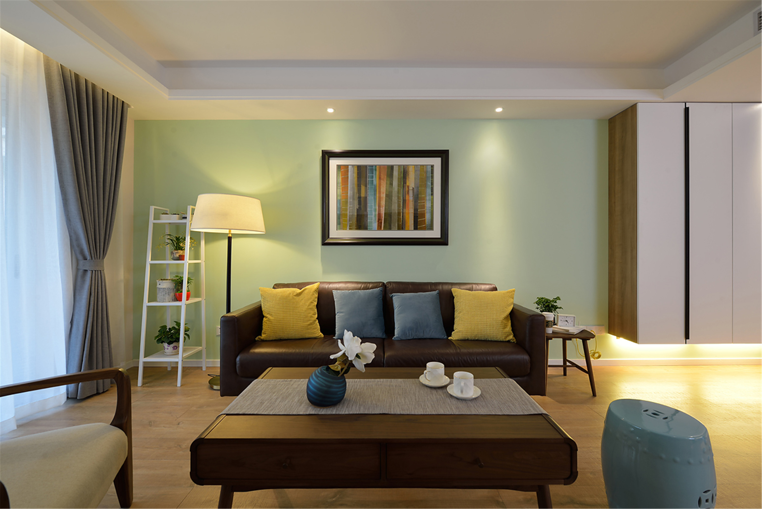 简约风格,三居室装修,140平米以上装修,15-20万装修,客厅,沙发,咖啡色
