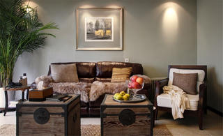 美式风格三居室装修沙发背景墙图片