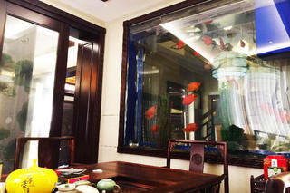 中式别墅装修鱼缸图片