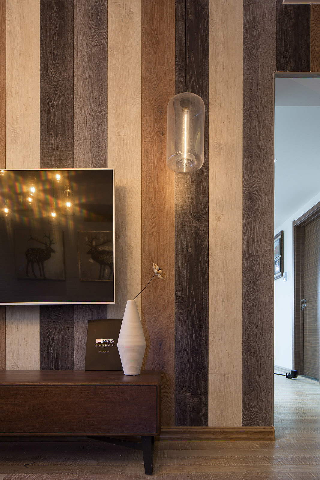 三居室北欧风格装修电视墙细节图