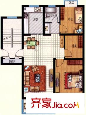 新高・西城国际A户型 2室2厅1卫