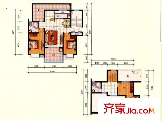 新高・西城国际G1户型 2室2厅1卫