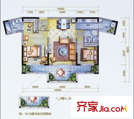 汤泉半岛 2室 户型图