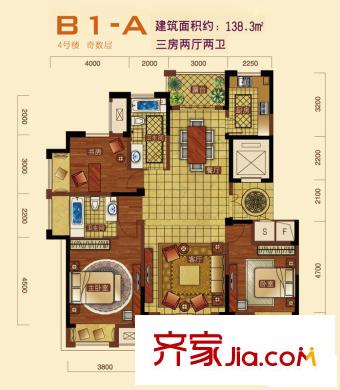 新浪琴湾B1-A 3室2厅2卫