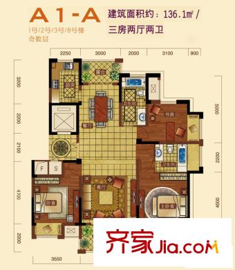 新浪琴湾A1-A 3室2厅2卫1厨