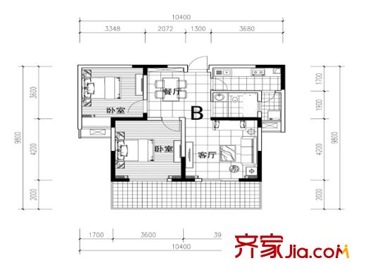 绿苑小区户型图两室两厅户型图2 2室2厅1卫1厨