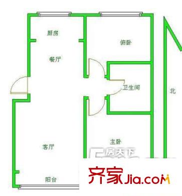桃花苑小区 2室 户型图