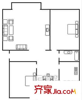 桃花苑小区 2室 户型图