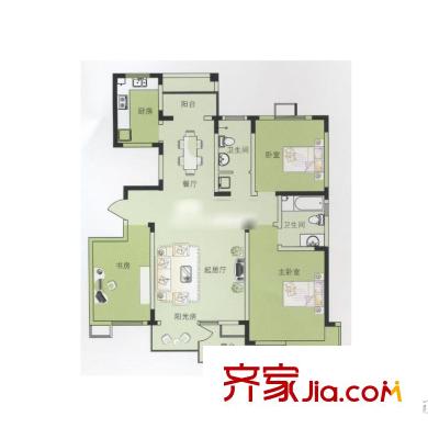 浅水湾 3室 户型图